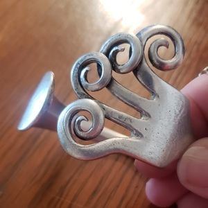 Vintage handmade silver plated fork bangle